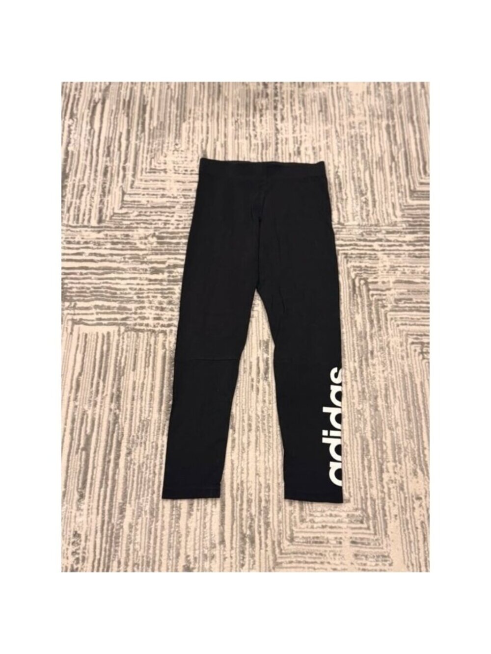 Adidas women's small black/white cropped leggings